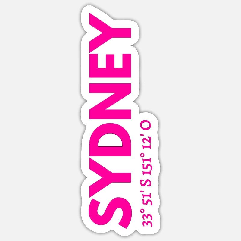 Sydney coordinates pink Sticker size S (10 x 10 cm)