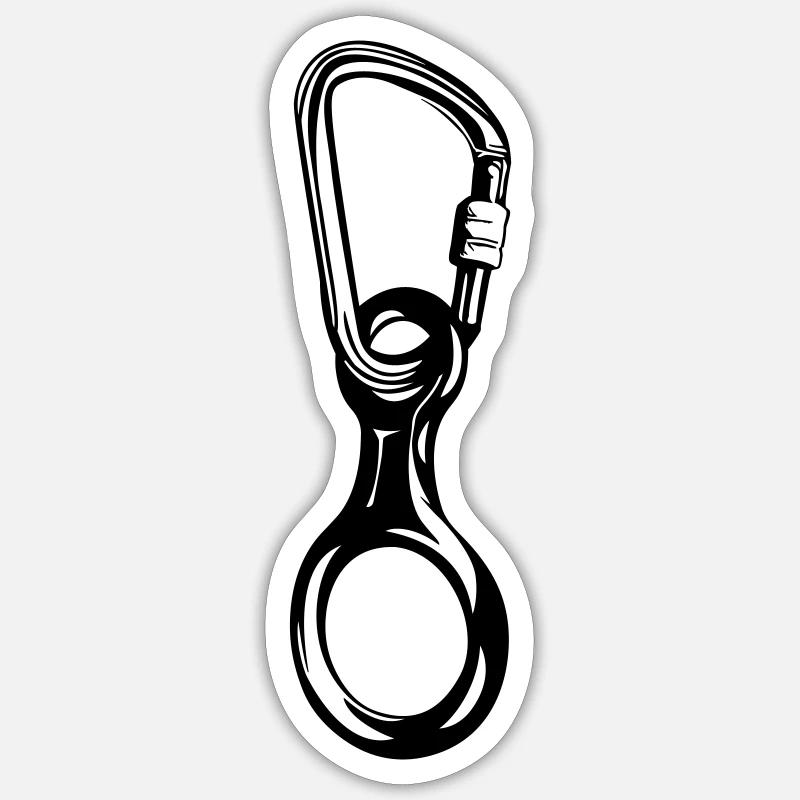 Abseilachter mit HMS-Karabiner - Sticker Größe S (10 x 10 cm) - Mattweiß