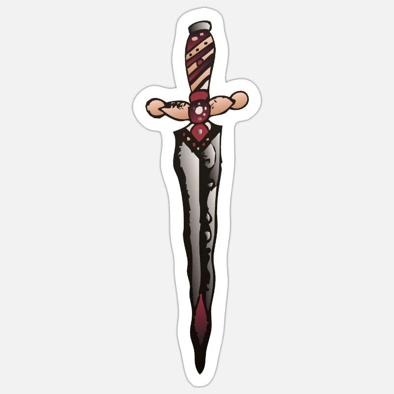 dagger knife dagger - Sticker size S (10 x 10 cm) - white matte
