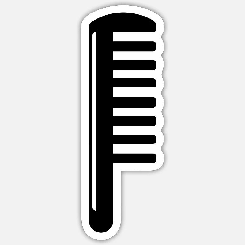 Icône de coiffeur peigne - Sticker taille S (10 x 10 cm) - blanc mat