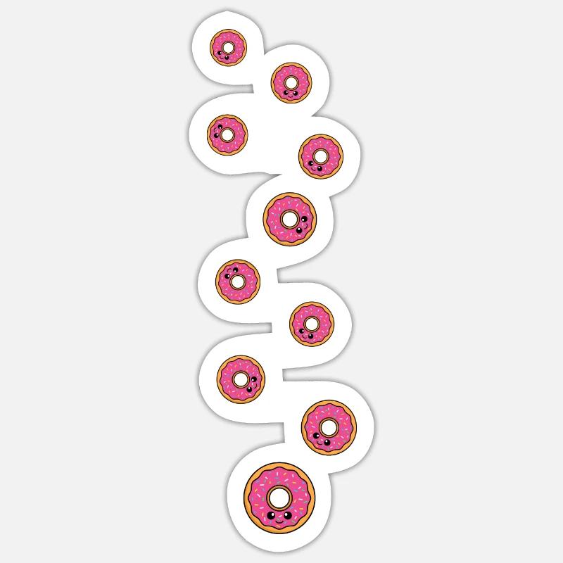 Bande dessinée Donut - Sticker taille S (10 x 10 cm) - blanc mat