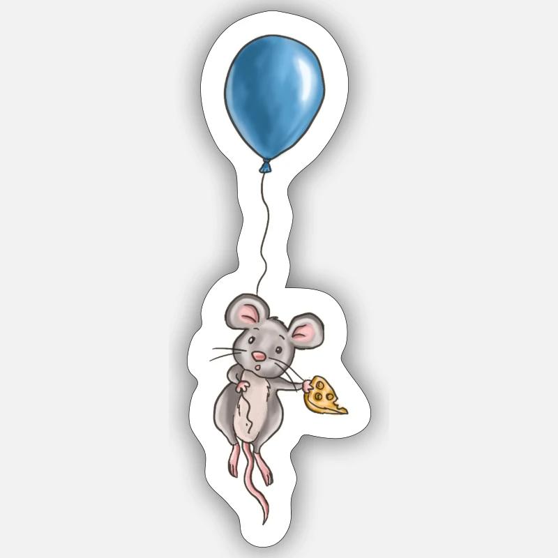 Maus - Sticker Größe S (10 x 10 cm) - Mattweiß