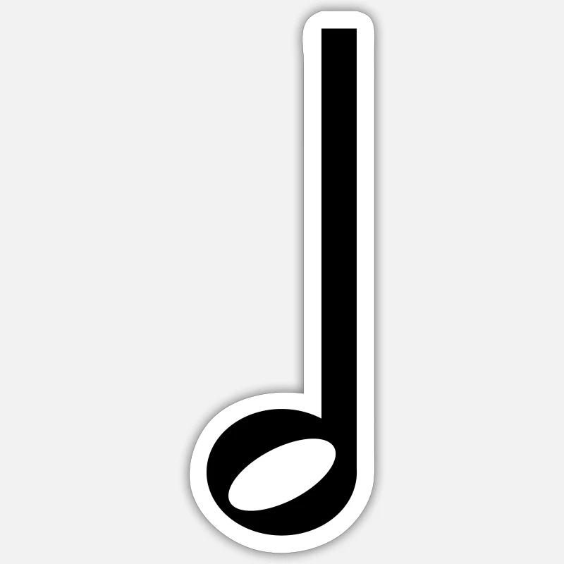 Halbe Note Musik Symbol - Sticker Größe S (10 x 10 cm) - Mattweiß