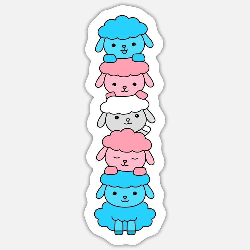 Conception de moutons trans pour les personnes trans Sticker taille S (10 x 10 cm)