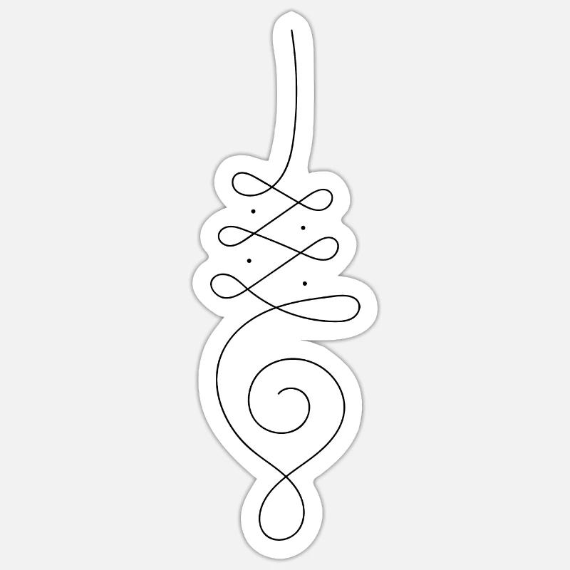 Unalome Design - Sticker Größe S (10 x 10 cm) - Mattweiß