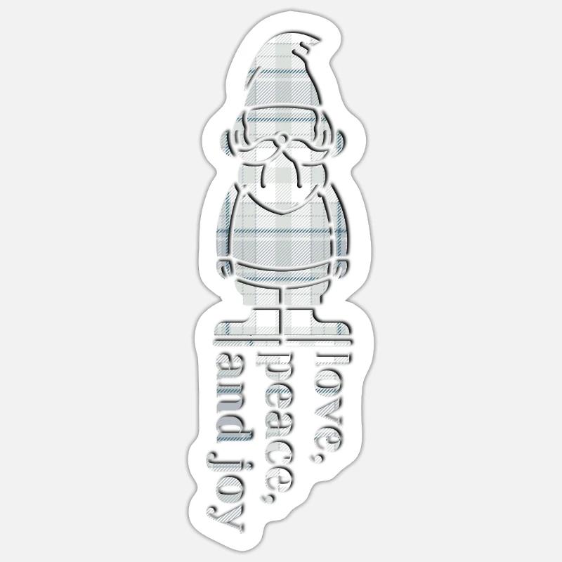 Weihnachtspullover - Weihnachten - Zwerg - Wichtel - Sticker Größe S (10 x 10 cm) - Mattweiß