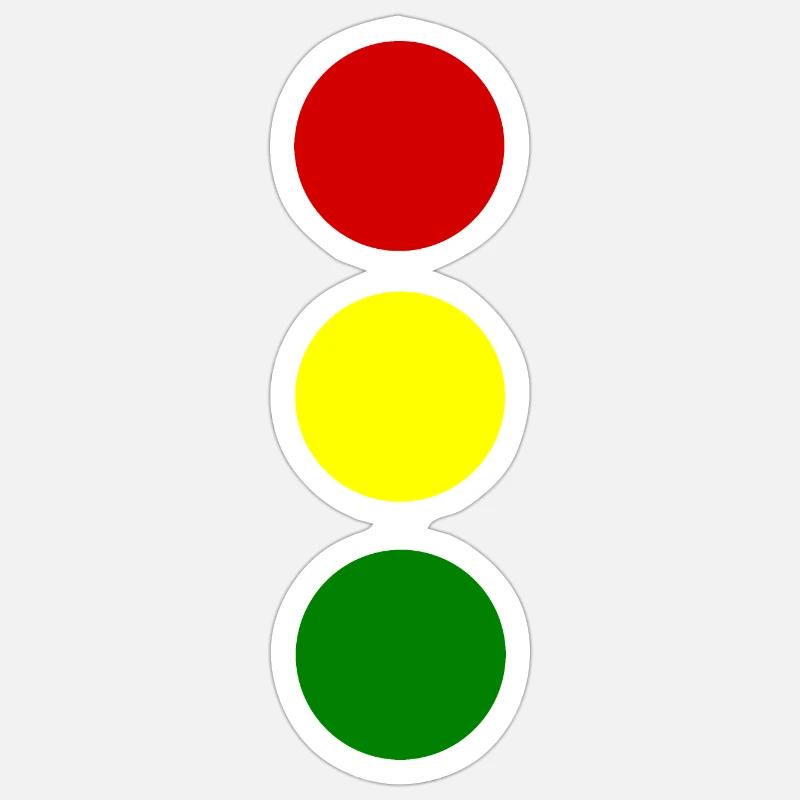 Feu de signalisation - Sticker taille S (10 x 10 cm) - blanc mat