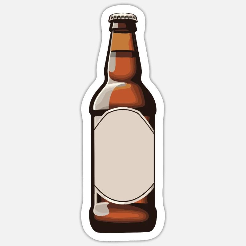 Bierflasche Bier - Sticker Größe S (10 x 10 cm) - Mattweiß
