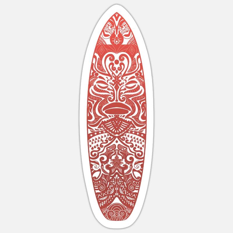Maori Surf (red version) - Sticker size S (10 x 10 cm) - white matte