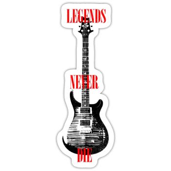 Legends never die - guitar - Sticker Größe S (10 x 10 cm) - Mattweiß - Vorne