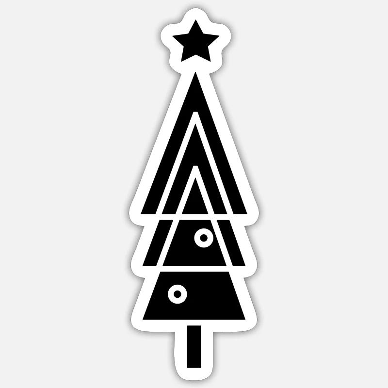 Einfacher Weihnachtsbaum c1 - Sticker Größe S (10 x 10 cm) - Mattweiß