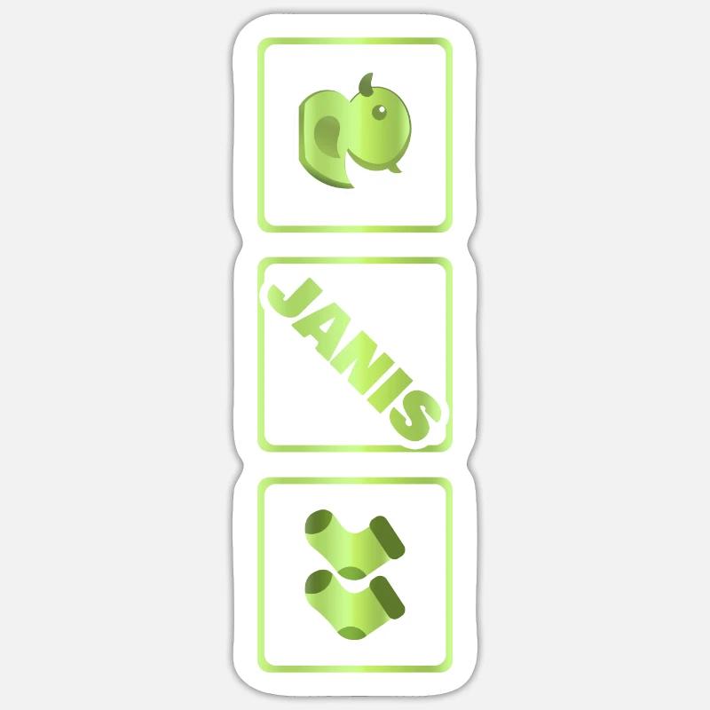 Janis - Sticker Größe S (10 x 10 cm) - Mattweiß