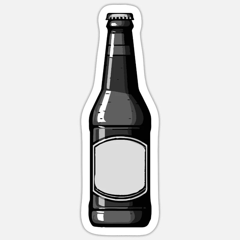 Bierflasche Bier - Sticker Größe S (10 x 10 cm) - Mattweiß