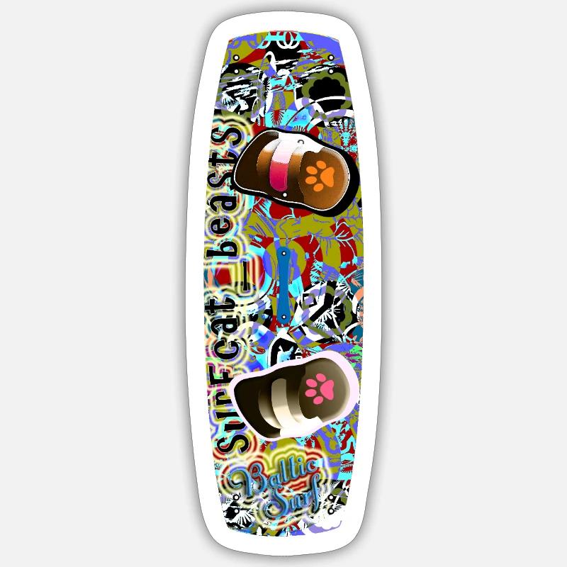 Kitesurf 3 - Sticker taille S (10 x 10 cm) - blanc mat