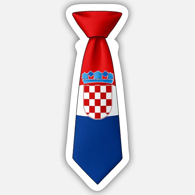 Croatie cravate – Conception du drapeau - Sticker taille S (10 x 10 cm) - blanc mat