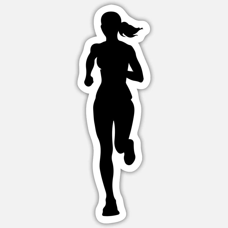 Silhouette de la coureuse marathonienne Sticker taille S (10 x 10 cm)