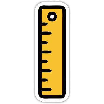 Scale Ruler Tool Office - Sticker size S (10 x 10 cm) - white matte - Front