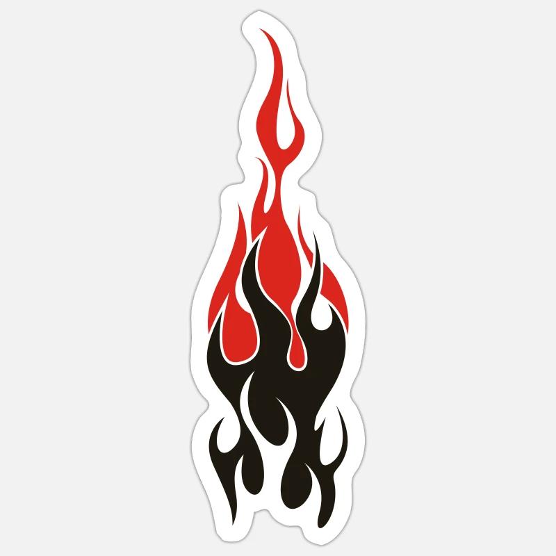 flammen - Sticker Größe S (10 x 10 cm) - Mattweiß