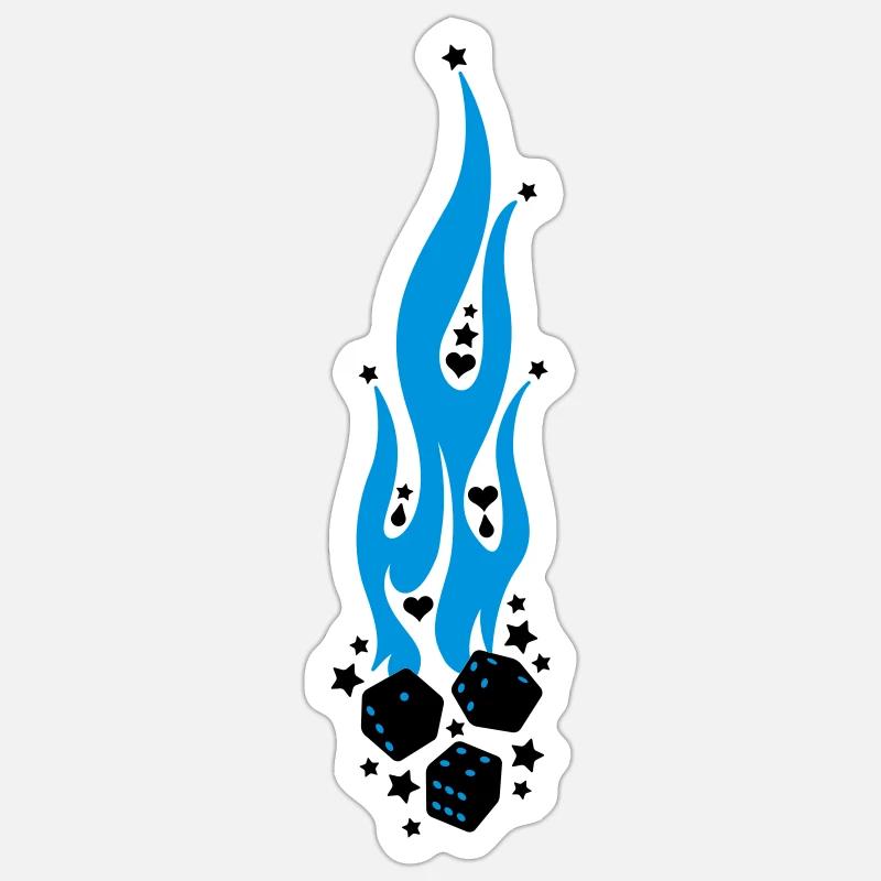 flammen - Sticker taille S (10 x 10 cm) - blanc mat