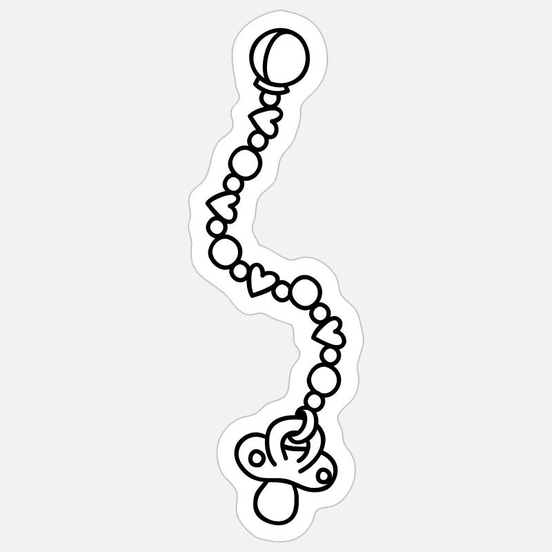 Schnullerkette - Sticker size S (10 x 10 cm) - white matte