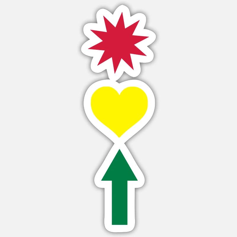 Trafic lumière Sternenherz flèche 3c - Sticker taille S (10 x 10 cm) - blanc mat
