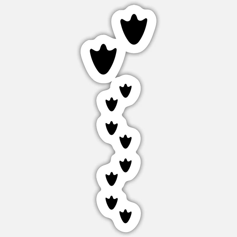 duck prints, Empreinte canard - Sticker taille S (10 x 10 cm) - blanc mat