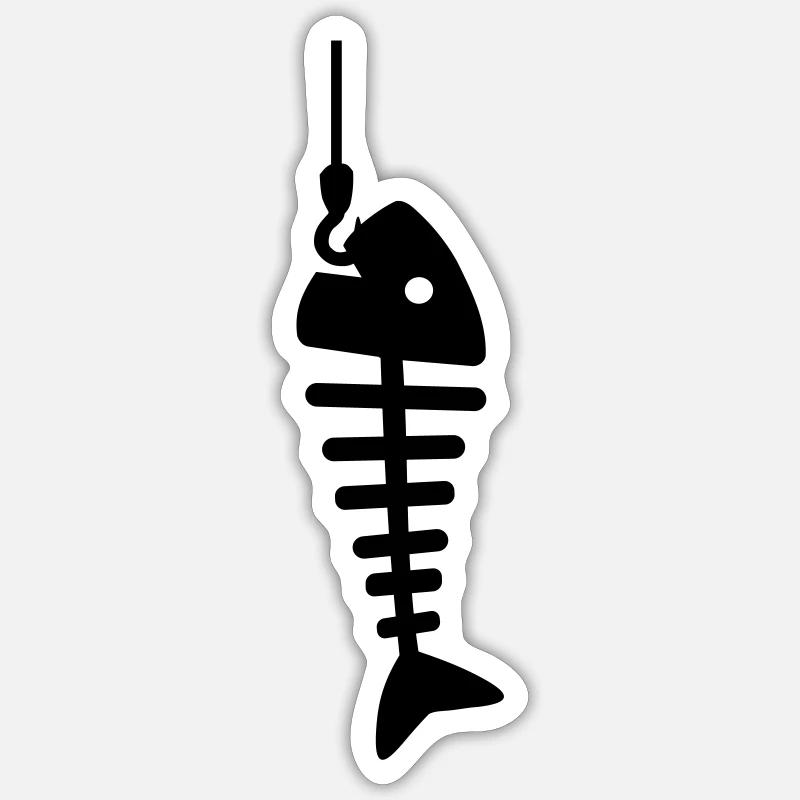 Fisch - Sticker Größe S (10 x 10 cm) - Mattweiß
