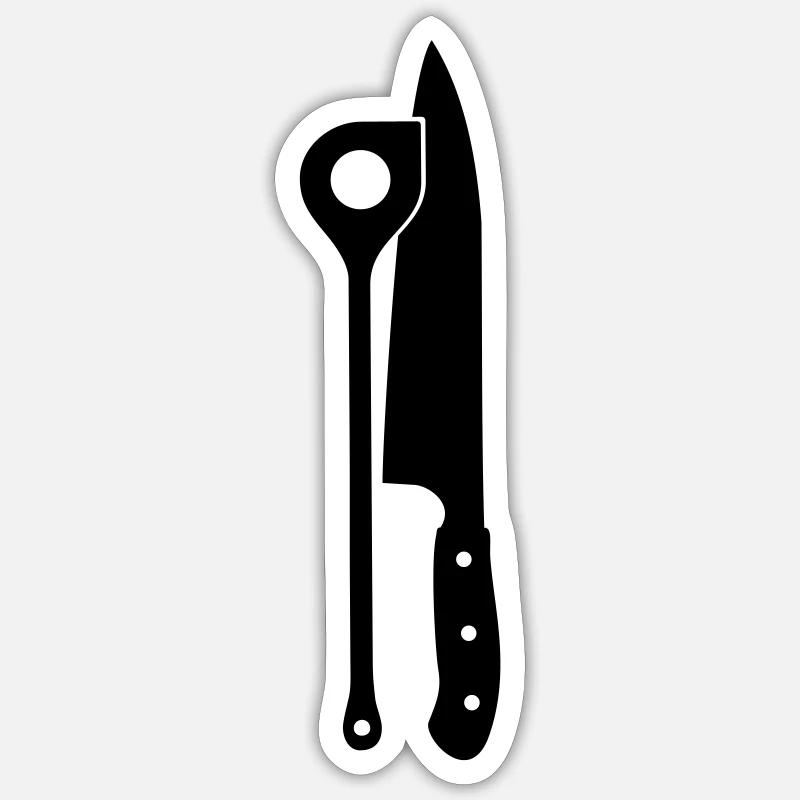 Kochlöffel & Messer Sticker Größe S (10 x 10 cm)