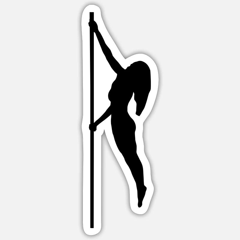 Pole dance - Sticker size S (10 x 10 cm) - white matte