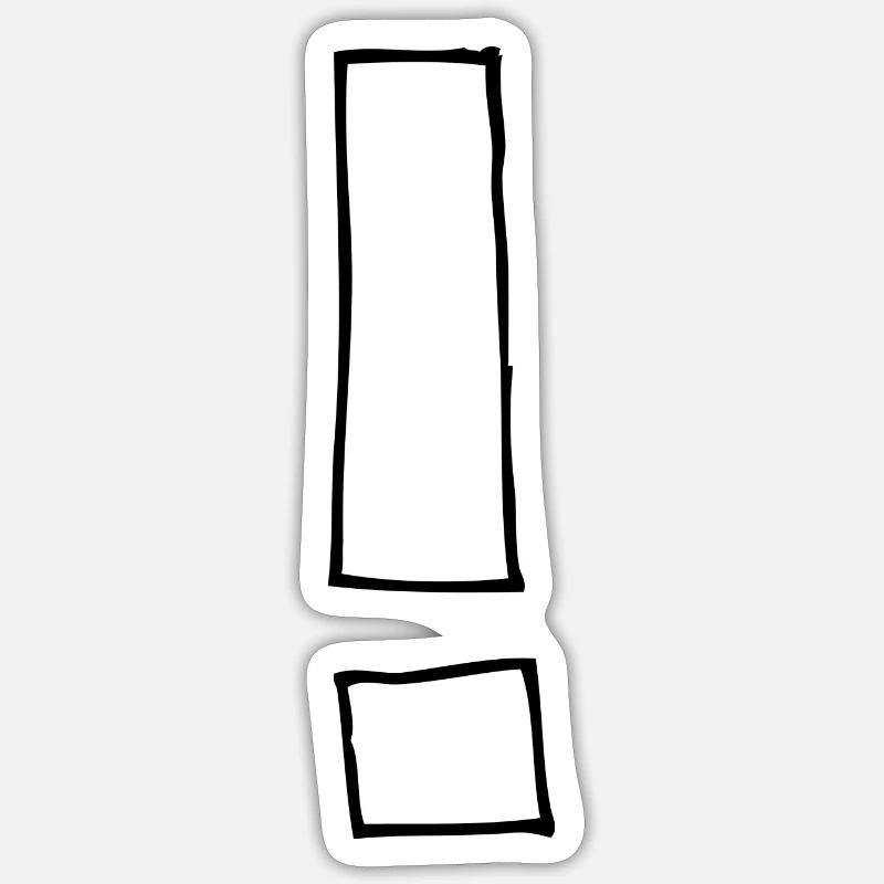 points d’exclamation - Sticker taille S (10 x 10 cm) - blanc mat