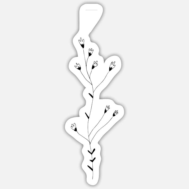 fleur - Sticker taille S (10 x 10 cm) - blanc mat