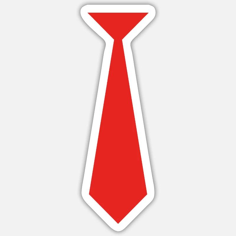 Rote Krawatte - Sticker Größe S (10 x 10 cm) - Mattweiß
