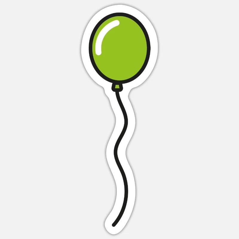 Cadeau ballon vert - Sticker taille S (10 x 10 cm) - blanc mat