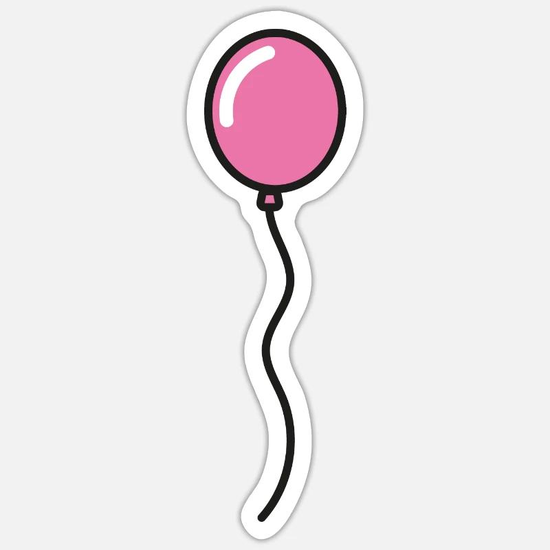 Rosa Luftballon Geschenkidee - Sticker Größe S (10 x 10 cm) - Mattweiß