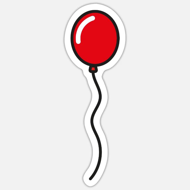 Red Balloon Gift Idea - Sticker size S (10 x 10 cm) - white matte