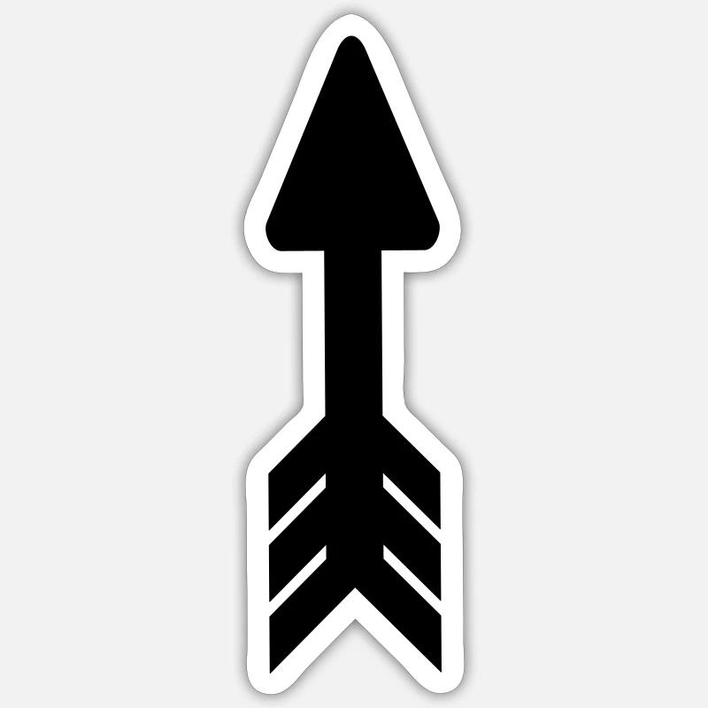 arrow short dark - Sticker size S (10 x 10 cm) - white matte