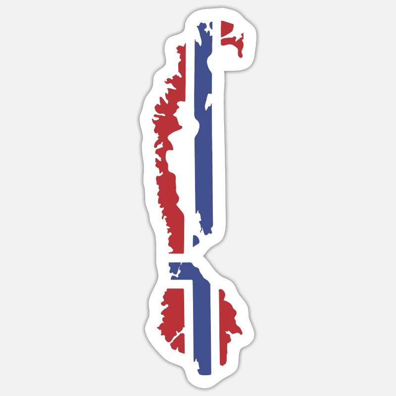 Norway Flag / Map - Sticker size S (10 x 10 cm) - white matte