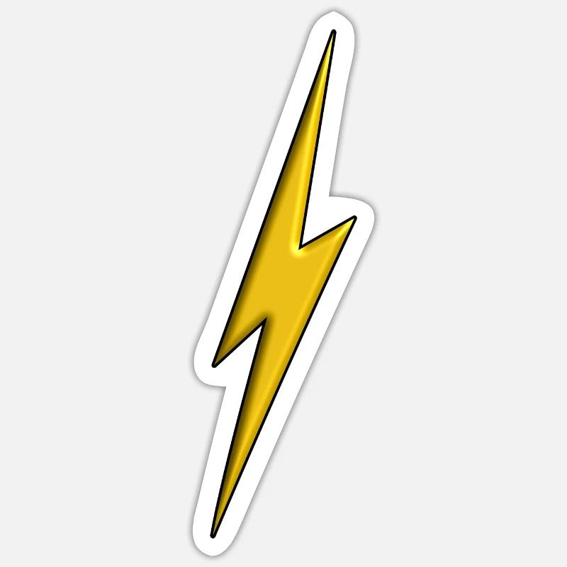 Eclair Jaune 3d Sticker taille S (10 x 10 cm)