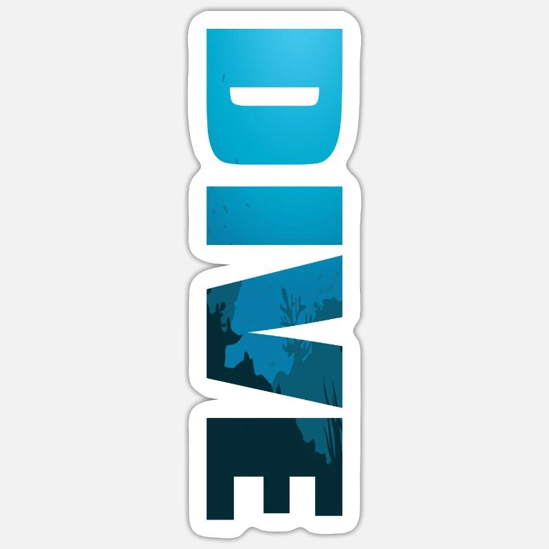 Diving Diver Dive Gift Scuba - Sticker size S (10 x 10 cm) - white matte