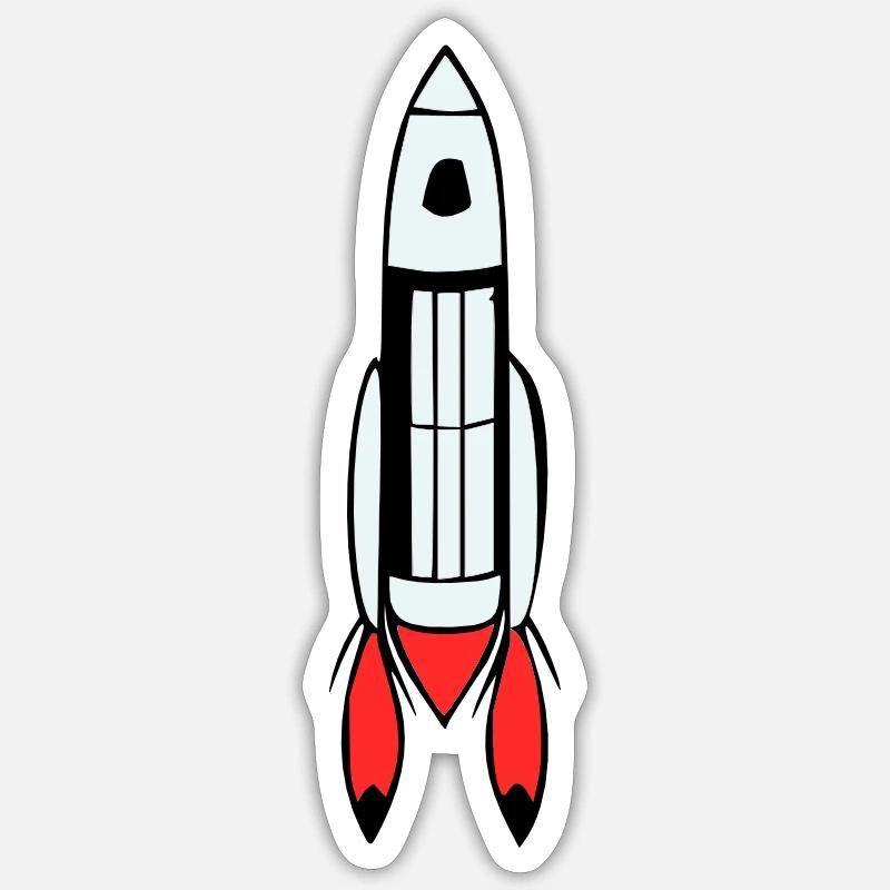Vecteur de vol spatial spatial de fusée spatiale Sticker taille S (10 x 10 cm)