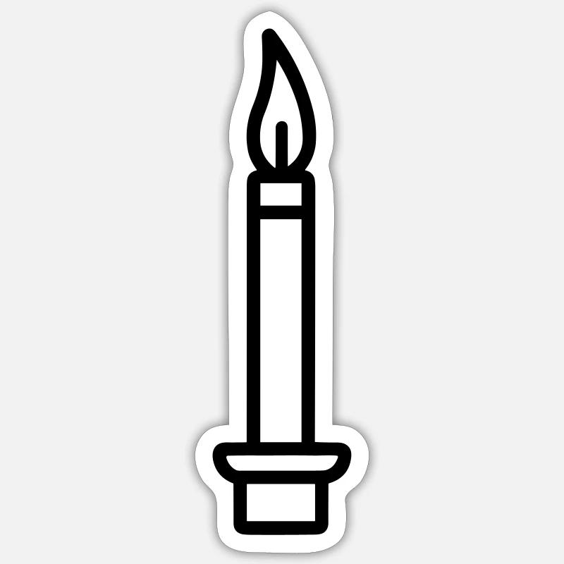 Bougie - Sticker taille S (10 x 10 cm) - blanc mat