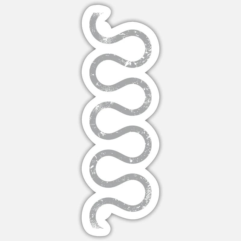 Ribbon Stripe Pattern - Sticker size S (10 x 10 cm) - white matte