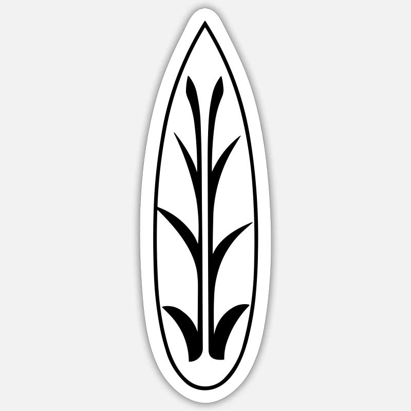 Surfbrett - Sticker Größe S (10 x 10 cm) - Mattweiß