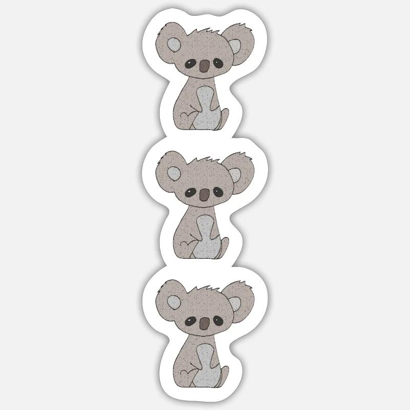 koala dreifach - Sticker Größe S (10 x 10 cm) - Mattweiß