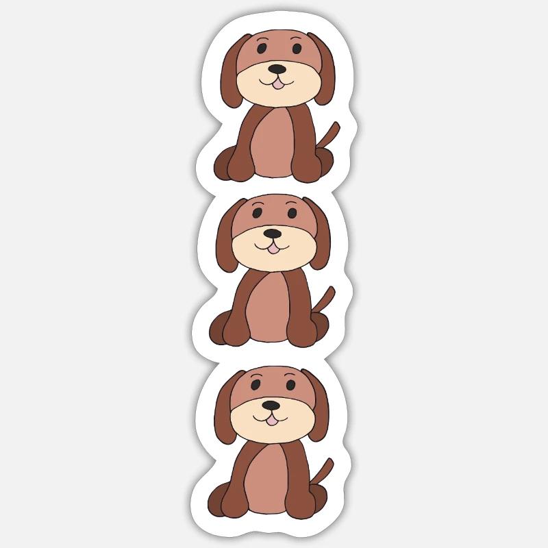 hunde dreierpack - Sticker Größe S (10 x 10 cm) - Mattweiß