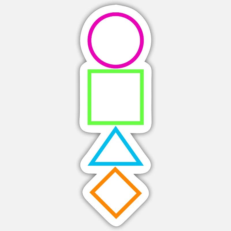 Neon Stack - Sticker Größe S (10 x 10 cm) - Mattweiß