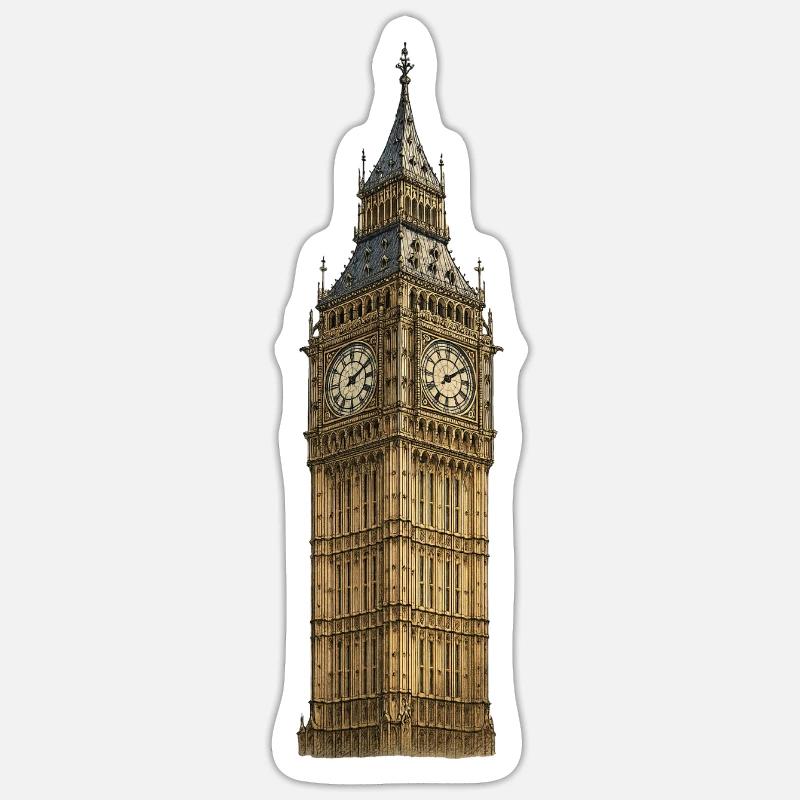 Big Ben Clock Tower: Victorian Detail Sticker size S (10 x 10 cm)