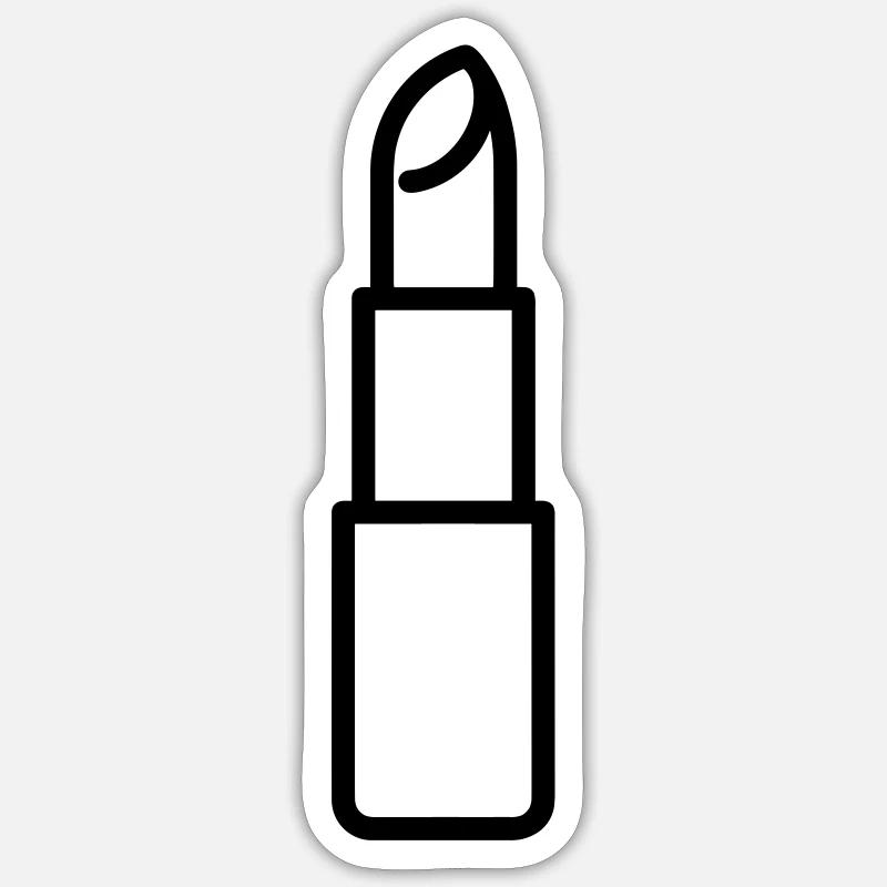 lipstick - Sticker size S (10 x 10 cm) - white matte