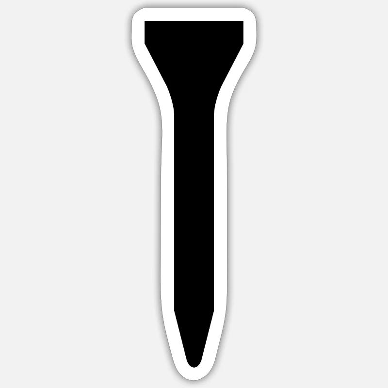 Golf Tee - Sticker Größe S (10 x 10 cm) - Mattweiß