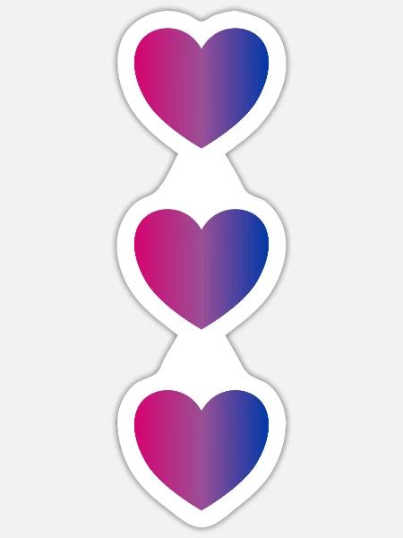 Bi Flag Herzen - Sticker Größe S (10 x 10 cm) - Mattweiß